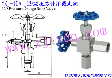 YZJ-10A J29型壓力計(jì)用截止閥YZJ-10A J29 Pressure Gange Stop Valve